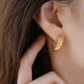 【BeginnerBer】eManco Vintage Croissant Stainless Steel Hoop Earrings for Women Simple Round Circle Ear Rings Simple Accessories Party Jewelry. 