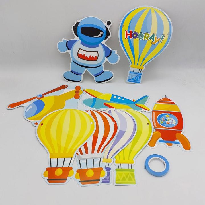 SPACE THEME CUTOUT BANNER ( 10 PCS IN PACK WITH RIBBON )
