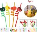 Pack of 4 Plastic Fancy Spiral Straw Set Of 4 Birthday Party Favor Return Gifts kids straws fancy straws. 