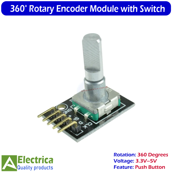 KY-040 Rotary Encoder Module with Push Button Incremental Encoder for ...