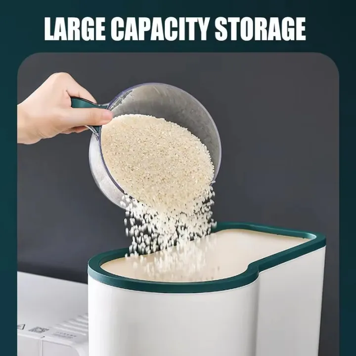 Kitchen Rice Storage Box Automatic Cereal Dispenser Boxs Moisture-proof Sealed Cereal Food Box Grain Storage Bin Rice Container Buy And Buy