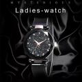 [Professional] Black Magnetic Ladies Waterproof Wrist Watch. 