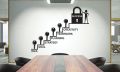 SIZE: 4 x 3 Feet -Idea Goal Plan Success Stair Key Lock Motivational Quote designed Wall Sticker for Decor, Kids, School, Club, Gym, Office Lovers - Black Color. 