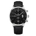 CUENA Men's Business Leath Belt Watch Three Eyes Six-Piece Calendar Quartz Watch. 