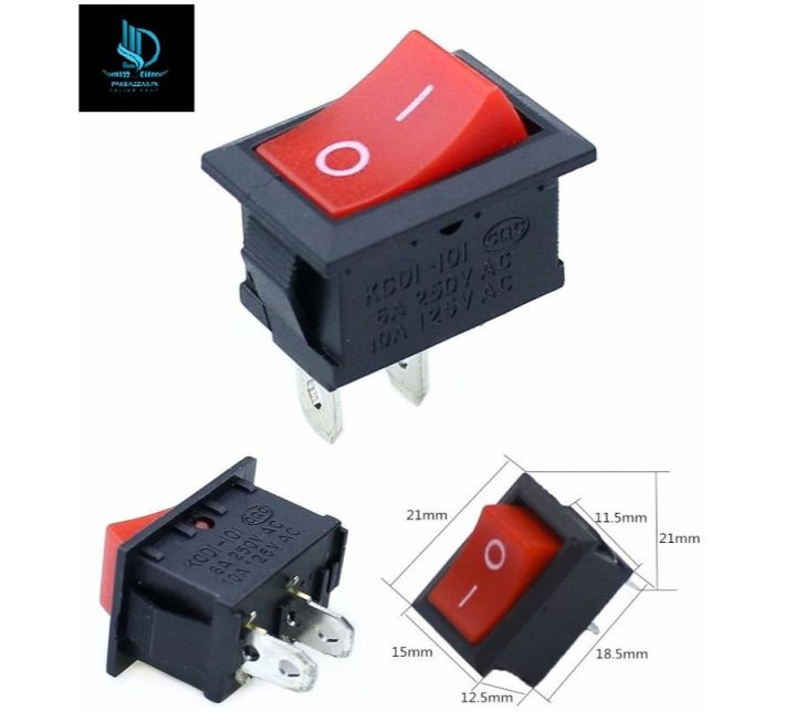 KCD1-101 POWER ON OFF SWITCH 15*21MM 2PIN 5V 12V 250V 10A ROCKER SWITCH ...