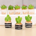 1/4PCS Creative Mini Cactus Potting Indoor Tabletop Small Potted Decoration Cactus Micro Landscape Ecological Bottle DIY Ornaments. 