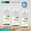 Pack of 3 x 250 ml Nature Divine 98.5% Isopropyl Alcohol, IPA Rubbing Alcohol, Hand Rub and General Purpose Antiseptic Disinfectant. 