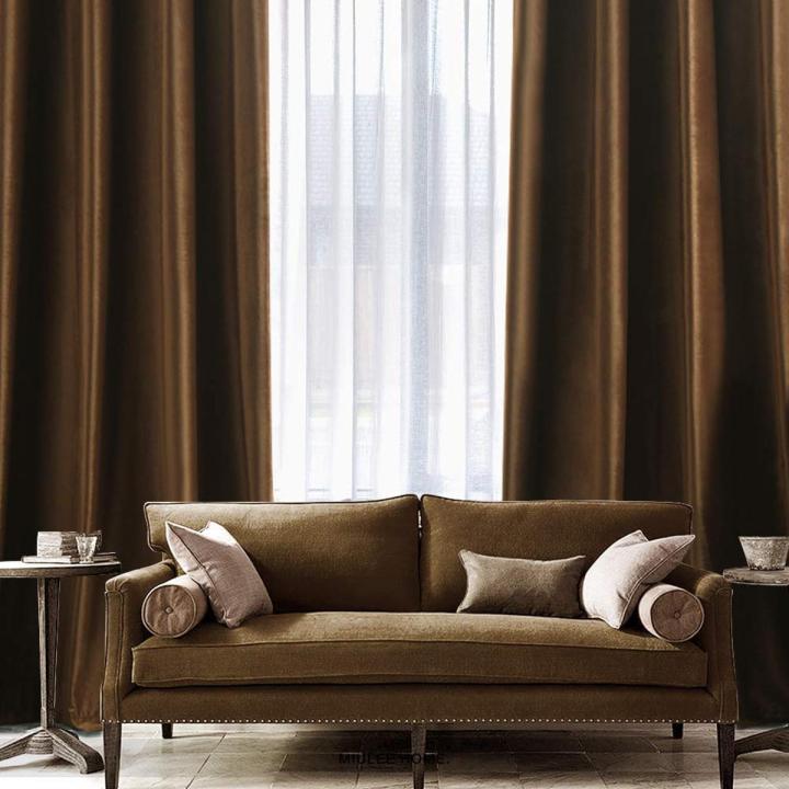 PREMIUM VELVET CURTAINS PAIR CHOCOLATE BROWN