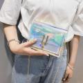 Women Laser Holographic Shoulder Bag Messenger PVC Chain Crossbody Handbags. 