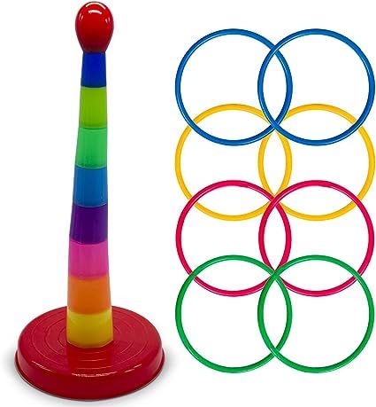Ring Toss Challenge: Mini Plastic Hoop Game for Family Fun & Friendly Competition