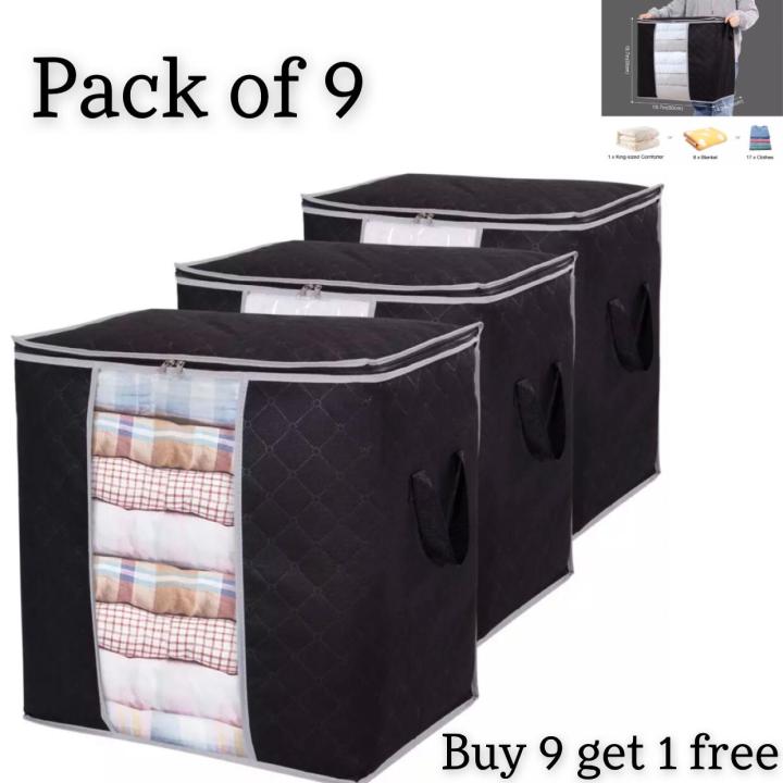 Pack Of 3 New Waterproof Home Storage Bag foldable non woven  Oxford Cloth Bedding Suits Pillows Closet Organizer bags Organizer Zipper Bag TOPSKY space saver boxes - PFM