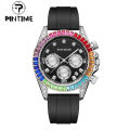 Pintime brand fashion business luxury, timepiece, silicone, quartz men's watch. 