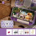 RHS Online Dollhouse Miniature Box Theatre Series DIY House Kit Travel Trilogy Creative Room With Furniture And Cover Gift. 