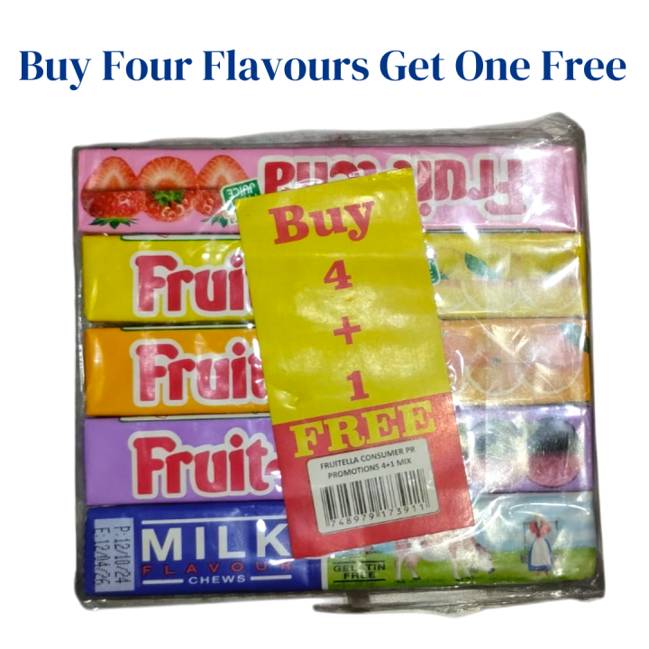 Imported Netherland Buy Four Get One free Flavour 4 + 1 Fruit-Tella ...