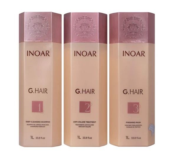 Inoar Professional G. Hair Smoothing Keratin Treatment Kit (3 x 1L/33.8oz)