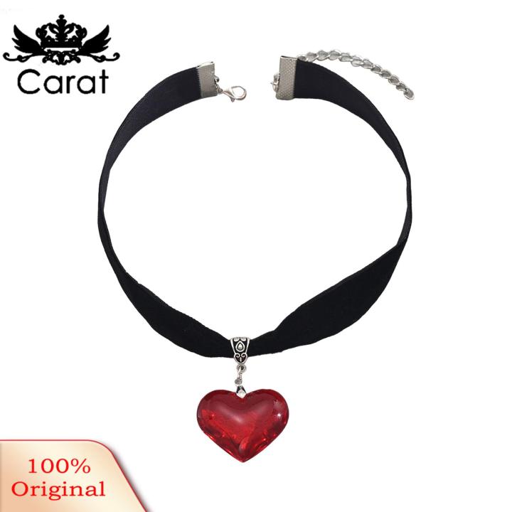Carat Romc Velvet Necklace Vintage Gothic Heart Choker Necklace Adjustable Black Velvet Neck Jewelry for Women Symbol of Love Perfect Christmas Gift Buyers' Favorite Romc Heart Necklace
