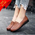 PU Light Leather For Women Casual Flat Ladies Shoes Nurse Soft Peas Loafer Flats 35-41. 