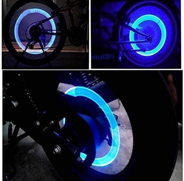 2 Pcs Cycle Bike Glow In The Dark Car Tyre Valve Cap Motion Running Sensor Activated Wheel Spokes Neon LED Light