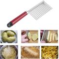 Crinkle Cutter Wavy Chopper Cut Knife - Stainless Steel Wavy Slicer - Wavy Vegetable - Cutter Potato Cucumber Carrot -. 