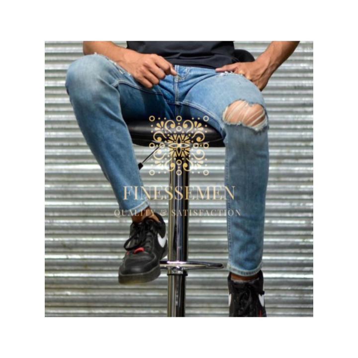 Denim Jeans Rough Pant - Fashion Acid Wash Stretchable Pants For Men