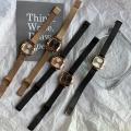French vintage light luxury black gold small square watch women's ins niche design temperament student versatile mesh belt watch. 