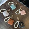 Cute Mini Coin Purses Pearl Chain Keychain Small Earphone Box Soft Leather Key Organizer Bag Key Ring Wallet Pouch. 