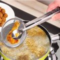 Imported Small Multi-functional 2 in 1 Fry Tool Filter Spoon Strainer With Clip,Oil Frying BBQ Filter Stainless Steel Mesh Strainer Kitchen Tool Frying Mesh Colander Quick Strain Stainless Steel Tong Colander Frying Mesh. 