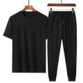 FDK- Stylish Black Pack Of 2 T-shirt & Trouser For Men. 