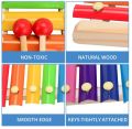 Wooden Xylophone Guitar Shaped Musical Toy for Children with 5 notes (Pack of 1- Multi Color). 