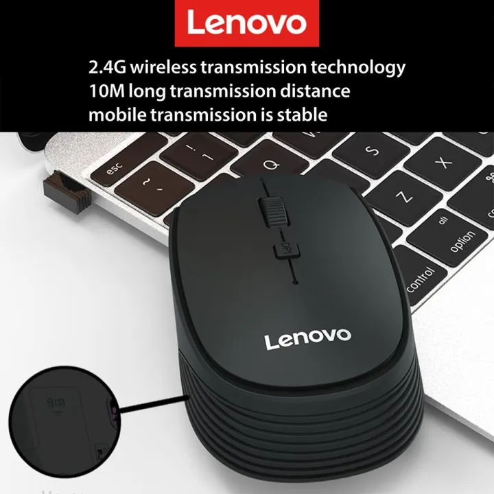 Lenovo%20M202%202.4GHz%20Wireless%20Mouse%20Office%20Mouse%204%20Keys%20Mute%20Mice%20Ergonomic%20Design%20with%203%20Adjustable%20DPI%20for%20PC%20Laptop%20Black%20-%20Image%203