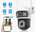 Dual lens CCTV camera, wide-angle IP camera, PTZ security camera, 4x zoom camera, 4MP UHD CCTV, P2P speed dome camera, WiFi home security camera, V380APP compatible camera, remote control CCTV camera, dual lens home surveillance camera. 