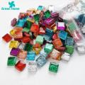 Green Home Square Mosaic Tiles Handmade Pre-cut Wide Applications Mosaic Glass Tiles. 
