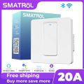 SMATRUL Smart Wifi Water Heater Switch 20A High Power Light Wall Switches EU Electrical App Work for Tuya Alexa Google Home. 