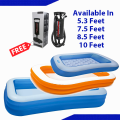 Rectangular swimming Pools with FREE HAND PUMP | Inflatable Swimming pool(5FT,7.5 FT,8.5FT,10FT)(57403,57181,56483,58484. 