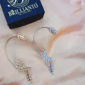 1 PCS Leaves Ear Clip Cuff Stud Earring Ear Wrap Crawler Hook Earrings For Girls and Women Without Piercing Simple Stylish New Design Golden Silver Stylish Korean. 