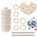 2 size , 1 , 2 mm Braided Soft Beige Twisted Cotton Rope Cord Craft Macrame String DIY Handmade Tying Thread Macrame Cord Rope - Beige. 