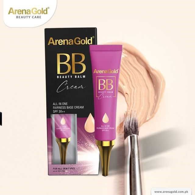 Arena Gold BB Cream - SPF 30 - BB Cream - For All Skin Types - Cream - Fairness BB Cream - Whitening Cream For Face - Evens Skin Tone - Natural Look Face Foundation - Multifunctional