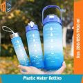 MG Pack of 3 Water Bottles, Large Capacity Water Bottle Set, Leakproof & BPA Free, Motivational Water Bottles with Time Marker for Outdoor Sports, Fitness, Office. 