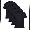 Pack of 4 Black Cotton Half Sleeves Round Neck T Shirt for Men. 