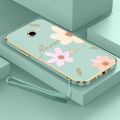 Flower Style Casing for Samsung Galaxy J4 Plus 2018 J4+ J415 2022 New Design Square Shape Phone Case Soft Plating Case Cover with Free Lanyard. 