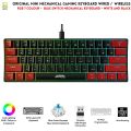 RGB Gaming Keyboard - Mechanical Keyboard Blue Switch Wired/Wireless Mini RGB Keyboard 61 Keys With Out Numpad - RGB Light Mechanical Keyboard Black/White - Detachable TYPE-C Wired/Wireless For Professional Gaming - Compatible With PC & Laptop. 