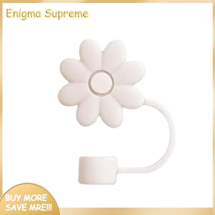Enigma- Portable Straw Cover Silicone Flower Straw Cover Reusable No Spill Dust-proof Tumbler Straw Protector for Cup Accessories Food Grade Silicone Food-grade Straw Sleeve