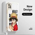 Casing For Infinix Note 10 Pro Infinix X695 Luxury Cartoon OnePiece Luffy Camera Protection Phone Case Plating Edges Silicone Soft Cover With Free Lanyard. 