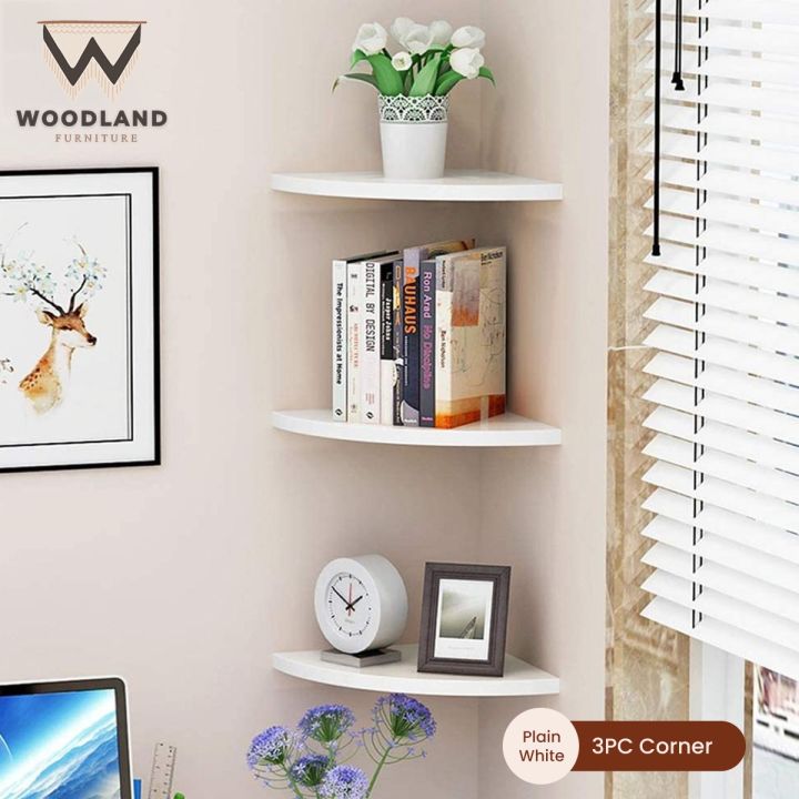 Wood land Corner Shelf Kitchen shelf Wall Shelf Wall-mounted Display Storage Organizer Rack for Living Room