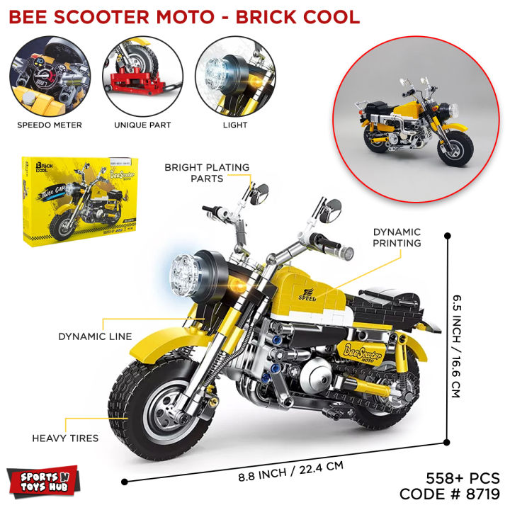Beescooter Moto Building Block Bricks Bike Toy Set For Kids, Motorcycle Educational Brick Model Cool Scooter, Best Toys Gift For Children, Decool Bikes, Technical Motor Vehicle, Motocross Buildings Blocks Kit, Technician Extreme Racing Motorbike Playset