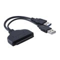 Dual USB 3.0 SATA III Cable 22 Pin Sata to USB Adapter, USB 3.0 to SATA Cable Up to 5 Gbps Support 2.5 Inches Laptop External SSD HDD Hard Drive Adapter Cable. 