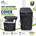 Home Essentials Waterproof Washing Machine Cover for Top Load Automatic Washer & Dryer – Dustproof, Waterproof UV Protection Cover for 7kg-15kg Machines – Zipper Design – Small (21x21x35), Medium (23x23x37), Large (26x26x38) – Black. 