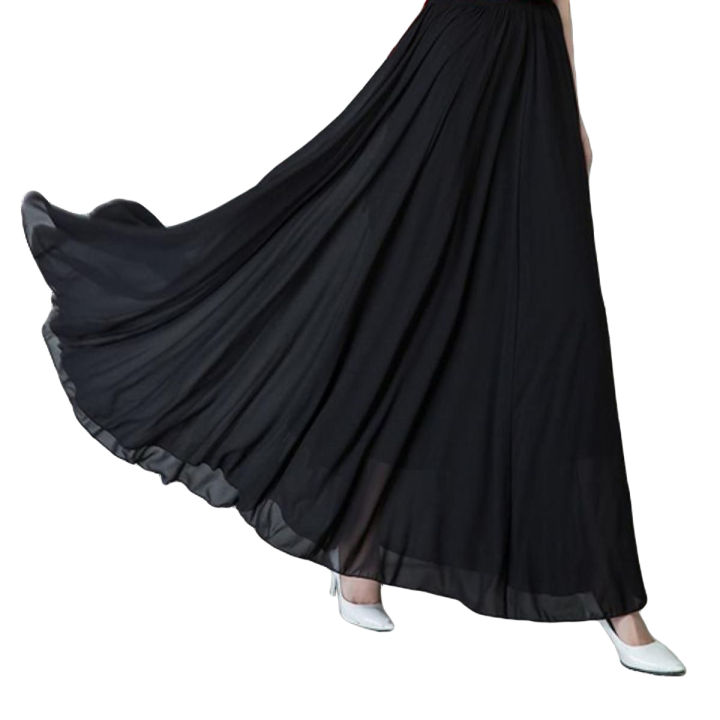 Long Chiffon Skirts for Women With Inner Black