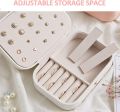 Leather Jewellery Organizer Box for Girls | Ear Rings & Necklace_Bracelets Holder | Small Jewelry Box Vanity Hanger Stand Velvet. 