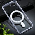 For iPhone SE 2020 / 8 Magsafe Case ple Magnetic Ring All-inclusive Clear Crystal Acrylic PC +TPU Shockproof Case. 